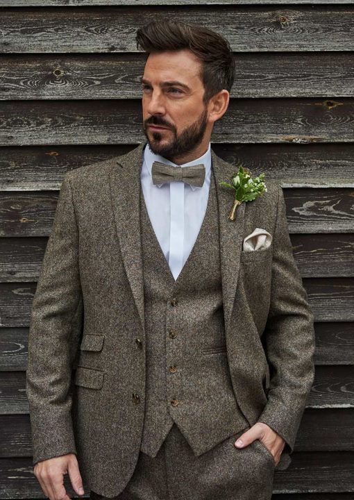 top half, brown, tweed, suit, tibberton