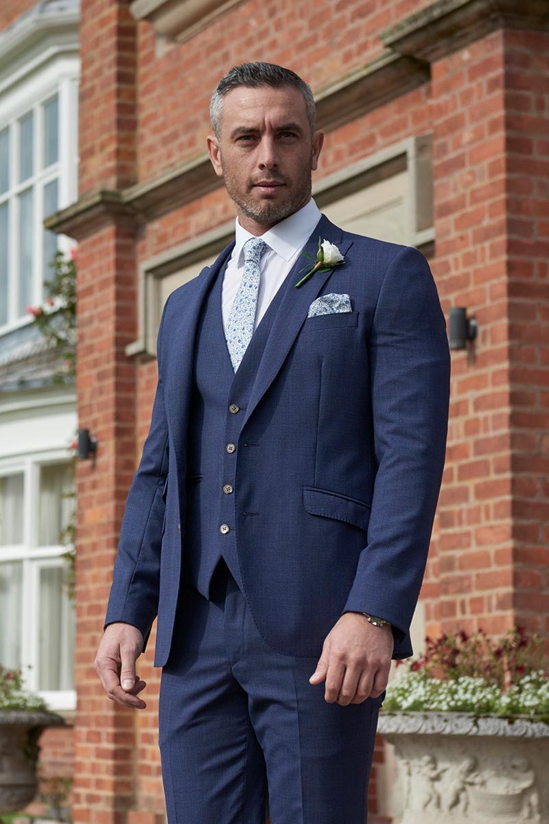 Dark blue sales wool suit